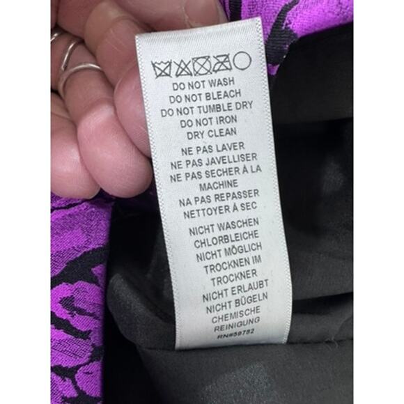 "ADRIANNA PAPELL" Floral Jacq Sheath Dress SZ 6 Metallic HOCO Fairy Ruched - Picture 9 of 11